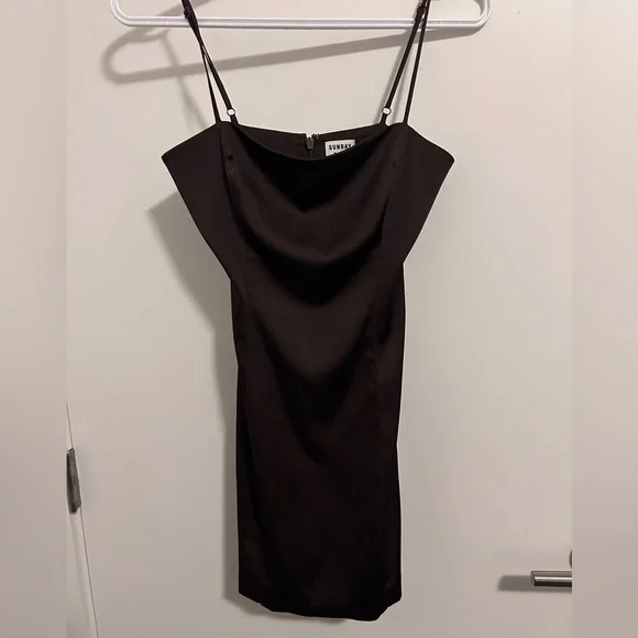 Sunday Best Chocolate Brown Satin Cami Dress - Picture 4 of 8
